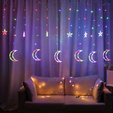 Maxbell Moon Star String Lights Hanging Lights Curtain Lights for Home Colorful