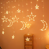 Maxbell Moon Star String Lights Hanging Lights Curtain Lights for Home Warm White