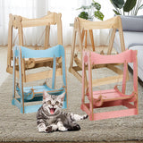 Maxbell Cat Hammock Bed Lounger Scratching Rope Pet Hanging Swing for Rabbit Kitten Ear Wood
