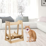 Maxbell Cat Hammock Bed Lounger Scratching Rope Pet Hanging Swing for Rabbit Kitten Ear Wood