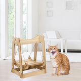 Maxbell Cat Hammock Bed Lounger Scratching Rope Pet Hanging Swing for Rabbit Kitten Ear Wood