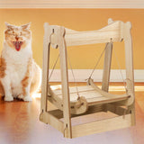 Maxbell Cat Hammock Bed Lounger Scratching Rope Pet Hanging Swing for Rabbit Kitten Ear Wood