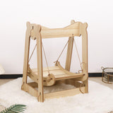 Maxbell Cat Hammock Bed Lounger Scratching Rope Pet Hanging Swing for Rabbit Kitten Ear Wood