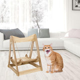 Maxbell Cat Hammock Bed Lounger Scratching Rope Pet Hanging Swing for Rabbit Kitten Triangle Wood