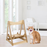 Maxbell Cat Hammock Bed Lounger Scratching Rope Pet Hanging Swing for Rabbit Kitten Triangle Wood