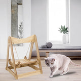 Maxbell Cat Hammock Bed Lounger Scratching Rope Pet Hanging Swing for Rabbit Kitten Triangle Wood