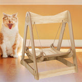 Maxbell Cat Hammock Bed Lounger Scratching Rope Pet Hanging Swing for Rabbit Kitten Triangle Wood