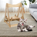 Maxbell Cat Hammock Bed Lounger Scratching Rope Pet Hanging Swing for Rabbit Kitten Triangle Wood