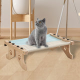 Maxbell Cat Window Perch Hammock Seat Cat Shelf Durable for Indoor Cats Space Saving Gray Blue