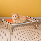 Maxbell Cat Window Perch Hammock Seat Cat Shelf Durable for Indoor Cats Space Saving Grey Orange