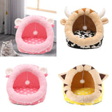 Maxbell Cat House Dog Nest Dog Bed Removable Cushion Kennel Cat Beds for Indoor Cats S  Cow