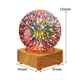 Maxbell 3D Table Lamp Romantic with Wooden Base for Home Decor Desk Anniversary