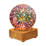 Maxbell 3D Table Lamp Romantic with Wooden Base for Home Decor Desk Anniversary