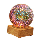 Maxbell 3D Table Lamp Romantic with Wooden Base for Home Decor Desk Anniversary