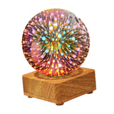 Maxbell 3D Table Lamp Romantic with Wooden Base for Home Decor Desk Anniversary