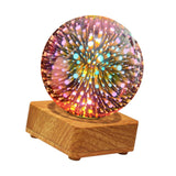 Maxbell 3D Table Lamp Romantic with Wooden Base for Home Decor Desk Anniversary