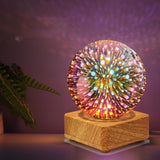 Maxbell 3D Table Lamp Romantic with Wooden Base for Home Decor Desk Anniversary