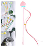 Maxbell Cat Teaser Wand Interactive Kitten Toy Indoor with Bell Chewing Toy Catcher Strawberry