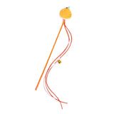 Maxbell Cat Teaser Wand Interactive Kitten Toy Indoor with Bell Chewing Toy Catcher Orange