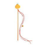 Maxbell Cat Teaser Wand Interactive Kitten Toy Indoor with Bell Chewing Toy Catcher Orange