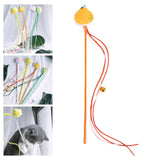 Maxbell Cat Teaser Wand Interactive Kitten Toy Indoor with Bell Chewing Toy Catcher Orange