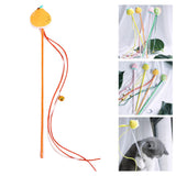 Maxbell Cat Teaser Wand Interactive Kitten Toy Indoor with Bell Chewing Toy Catcher Orange