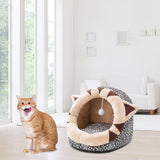 Maxbell Portable Cat Bed for Indoor Cats Cave Basket Soft Hideout for Rabbit Kitten 35x35x32cm