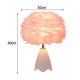 Maxbell Feather Shade Table Lamp Night Light NightStand Lamp for Bedside Decoration Pink