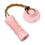 Maxbell Multifunctional Pet Molar Dog Chew Suction Cup Tug for Puppy Playing Pulling Pink