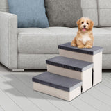 Maxbell Dog Stairs Pet Steps Removable Cover Pet Ladder Dog Ramp Steps for Indoor