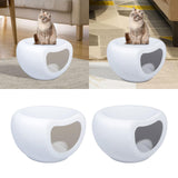 Maxbell Portable Cat Bed Dog Kennel Semienclosed Cat Hideout Dog Bed Pet House Stool White