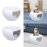 Maxbell Portable Cat Bed Dog Kennel Semienclosed Cat Hideout Dog Bed Pet House Stool White