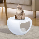 Maxbell Portable Cat Bed Dog Kennel Semienclosed Cat Hideout Dog Bed Pet House Stool White