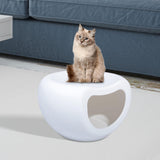 Maxbell Portable Cat Bed Dog Kennel Semienclosed Cat Hideout Dog Bed Pet House Stool White