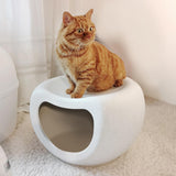 Maxbell Portable Cat Bed Dog Kennel Semienclosed Cat Hideout Dog Bed Pet House Stool White