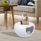 Maxbell Portable Cat Bed Dog Kennel Semienclosed Cat Hideout Dog Bed Pet House Stool Gray