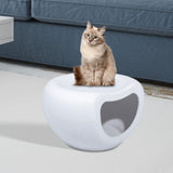 Maxbell Portable Cat Bed Dog Kennel Semienclosed Cat Hideout Dog Bed Pet House Stool Gray