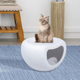 Maxbell Portable Cat Bed Dog Kennel Semienclosed Cat Hideout Dog Bed Pet House Stool Gray