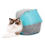 Maxbell Multifunctional Foldable Cave Cat Bed Hideouts Kennel for Kitten Indoor Cats Orange