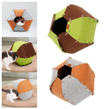 Maxbell Multifunctional Foldable Cave Cat Bed Hideouts Kennel for Kitten Indoor Cats Orange