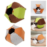 Maxbell Multifunctional Foldable Cave Cat Bed Hideouts Kennel for Kitten Indoor Cats Orange