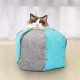 Maxbell Multifunctional Foldable Cave Cat Bed Hideouts Kennel for Kitten Indoor Cats Orange