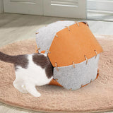 Maxbell Multifunctional Foldable Cave Cat Bed Hideouts Kennel for Kitten Indoor Cats Orange