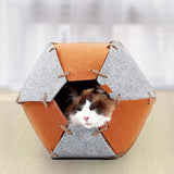 Maxbell Multifunctional Foldable Cave Cat Bed Hideouts Kennel for Kitten Indoor Cats Orange