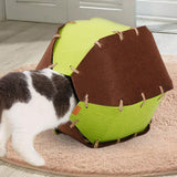 Maxbell Multifunctional Foldable Cave Cat Bed Hideouts Kennel for Kitten Indoor Cats Green