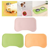 Maxbell Dog Food Mat Placemat Feeding Mat Non Spill Waterproof Pad for Cat Dish Tray Pink