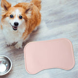 Maxbell Dog Food Mat Placemat Feeding Mat Non Spill Waterproof Pad for Cat Dish Tray Pink