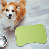 Maxbell Dog Food Mat Placemat Feeding Mat Non Spill Waterproof Pad for Cat Dish Tray Green
