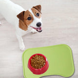 Maxbell Dog Food Mat Placemat Feeding Mat Non Spill Waterproof Pad for Cat Dish Tray Green