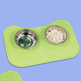 Maxbell Dog Food Mat Placemat Feeding Mat Non Spill Waterproof Pad for Cat Dish Tray Green